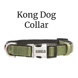 NWT KONG Comfort Padded Green Dog Collar Size Small: Neck Size 10-14 Inches